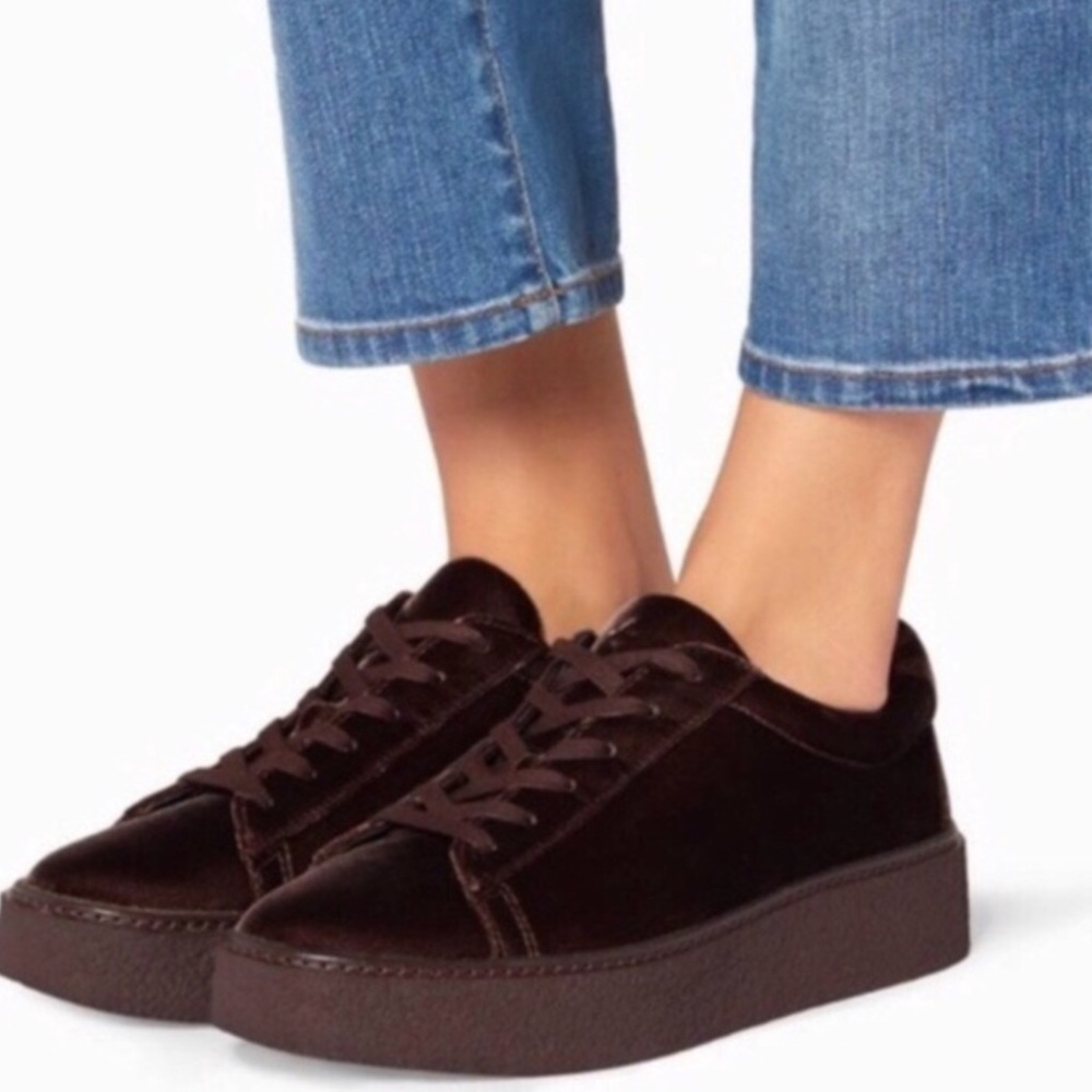 VINCE brand Neela Velvet Platform Sneaker/Creepers